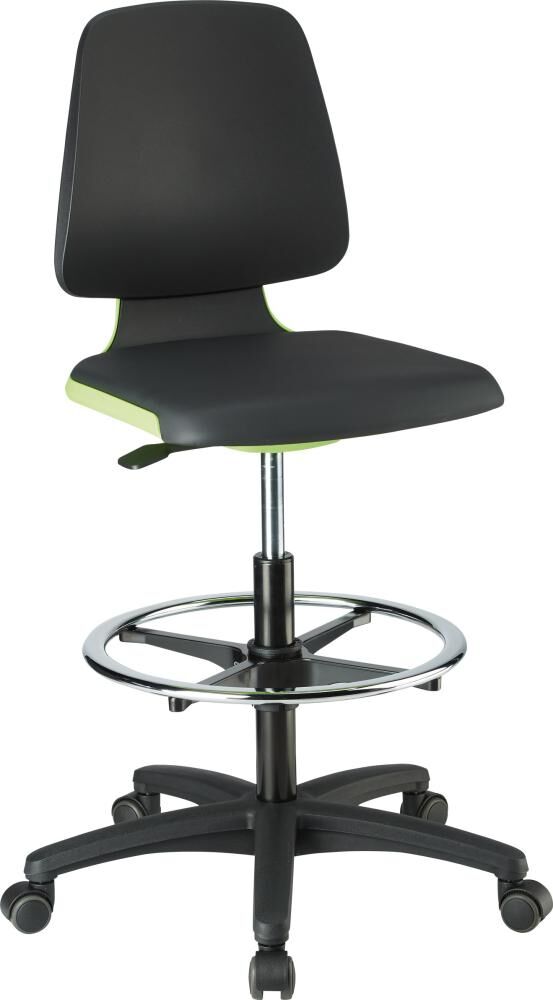 Bimos Stuhl Labsit 4 grün Kunststoff-Leder mit Rollen Produktbild Bimos Stuhl Labsit 4 grün Kunststoff-Leder mit Rollen