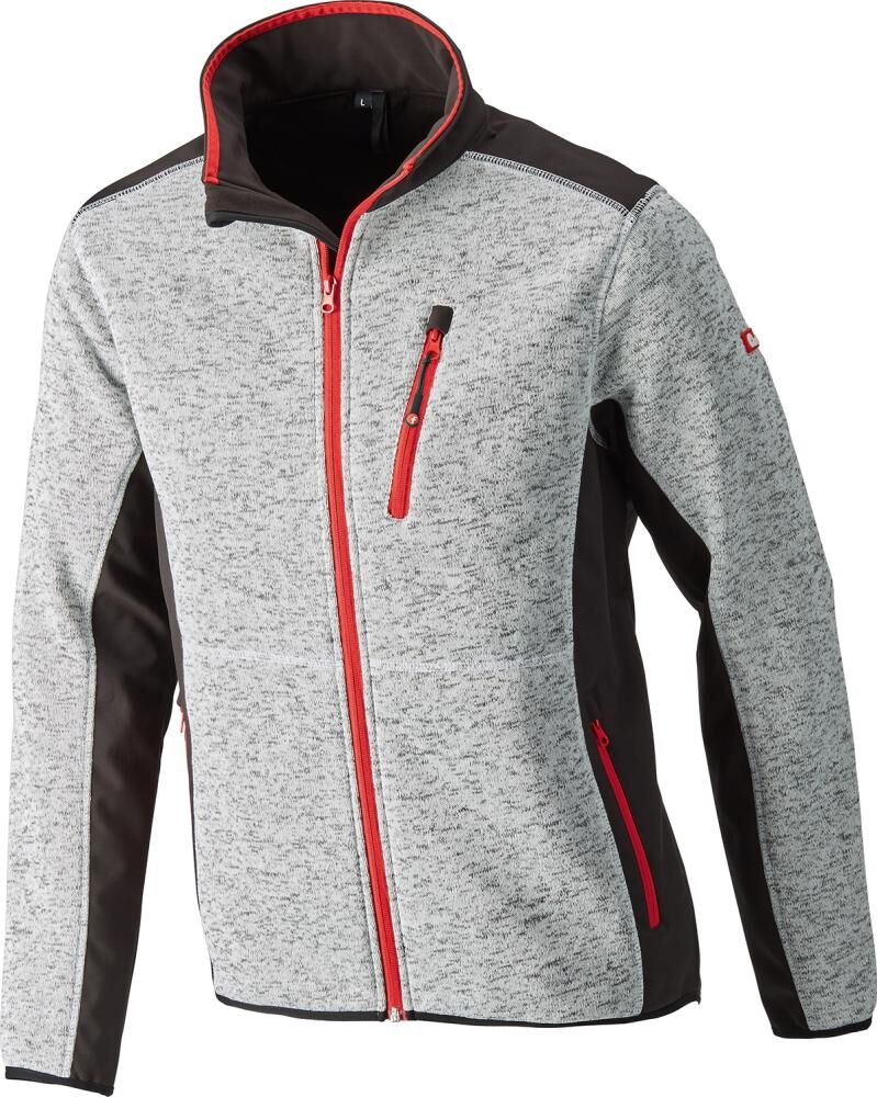 Fortis Strickjacke Softshell grau rot Gr.4XL Produktbild Fortis Strickjacke Softshell grau rot Gr.4XL