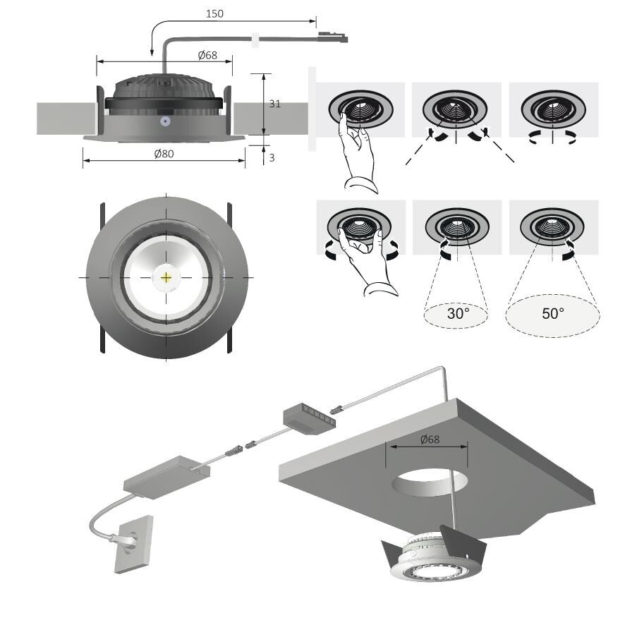 Magic LED SuperSwing, weiß, ww 12VDC, max. 6.8W, 0.15m Produktbild Magic LED SuperSwing, weiß, ww 12VDC, max. 6.8W, 0.15m bild 2