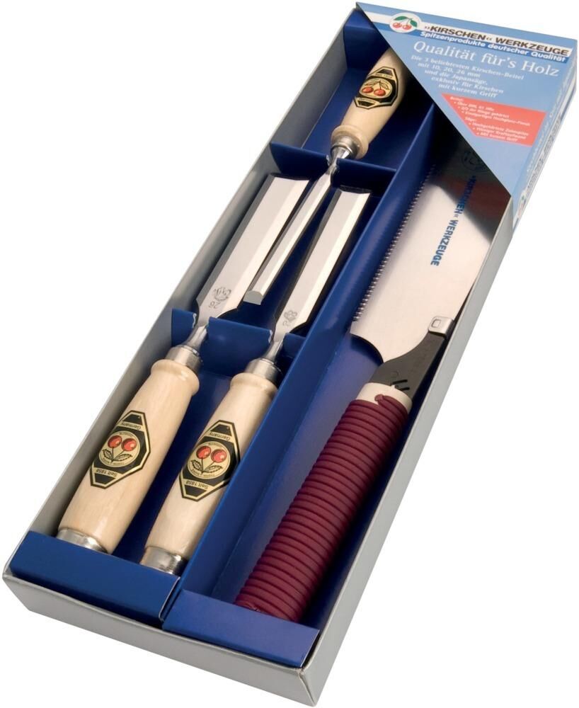 Kirschen Stechbeitelsatz m. Japansäge 4-tlg. 1195 SB Produktbild Kirschen Stechbeitelsatz m. Japansäge 4-tlg. 1195 SB