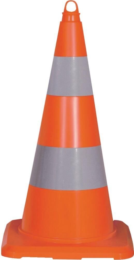 Temka Leitkegel reflektierend 500mm PVC orange Produktbild Temka Leitkegel reflektierend 500mm PVC orange
