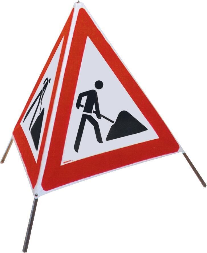 Faltsignal Typ 70N 700 mm VKZ 123 Baustelle Produktbild Faltsignal Typ 70N 700 mm VKZ 123 Baustelle