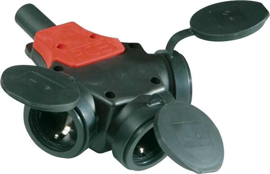 PCE 3-Wege Kupplung IP 44 Gummi und Deckel PCE 3-Wege Kupplung IP 44 Gummi und Deckel