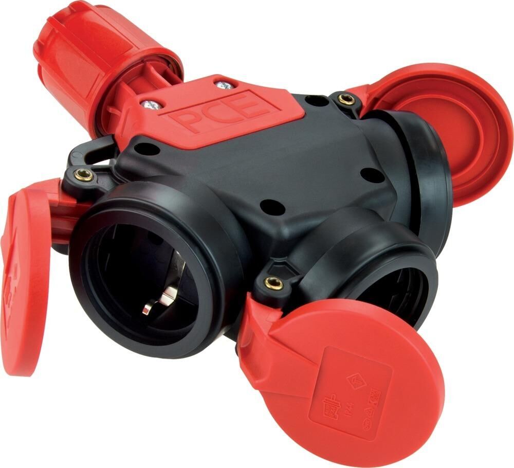 PCE 3-Wege Kupplung IP 44 Vollgummi und Klappdeckel PCE 3-Wege Kupplung IP 44 Vollgummi und Klappdeckel