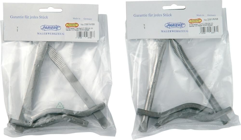 Pariere Putzhaken rund drehbar 140mm 2Stück/Btl. Produktbild Pariere Putzhaken rund drehbar 140mm 2Stück/Btl.