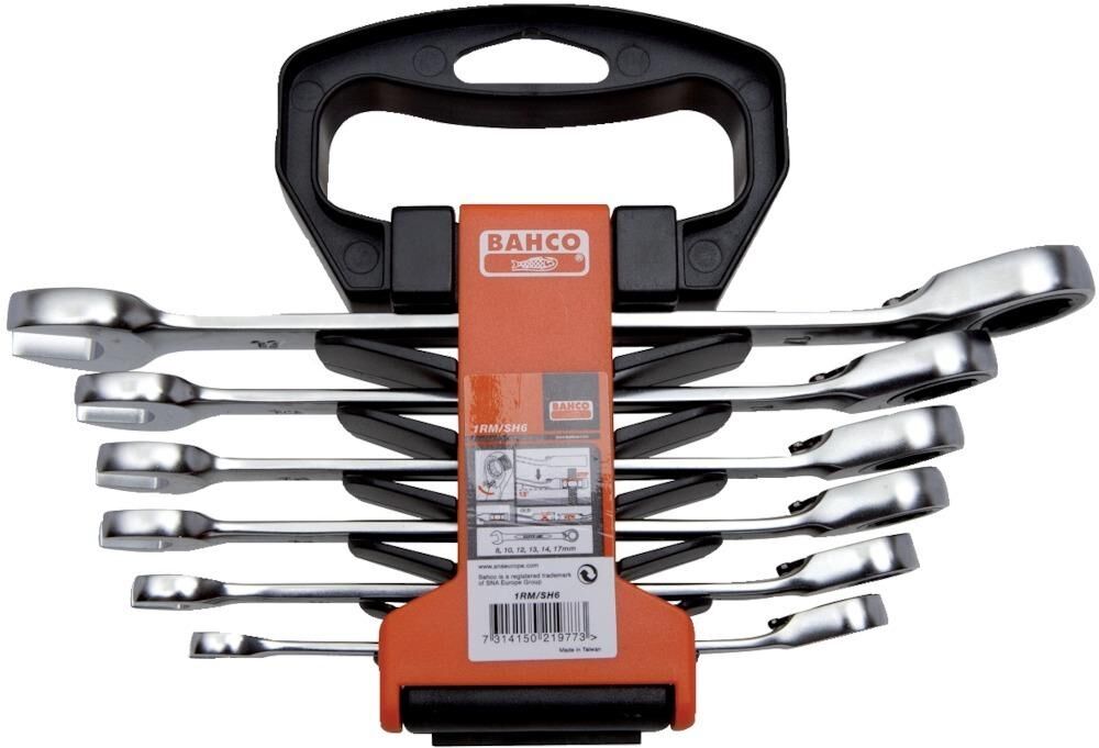Bahco Knarren-Ringmaulschlüssel Satz 8-17mm Produktbild Bahco Knarren-Ringmaulschlüssel Satz 8-17mm