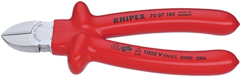 Knipex Seitenschneider verchromt 180mm tauchisoliert Produktbild Knipex Seitenschneider verchromt 180mm tauchisoliert