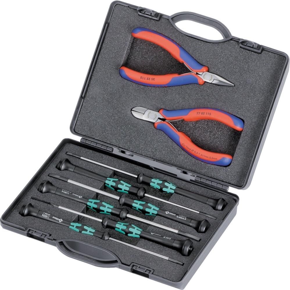 Knipex Elektronikzangenset 8tlg Produktbild Knipex Elektronikzangenset 8tlg