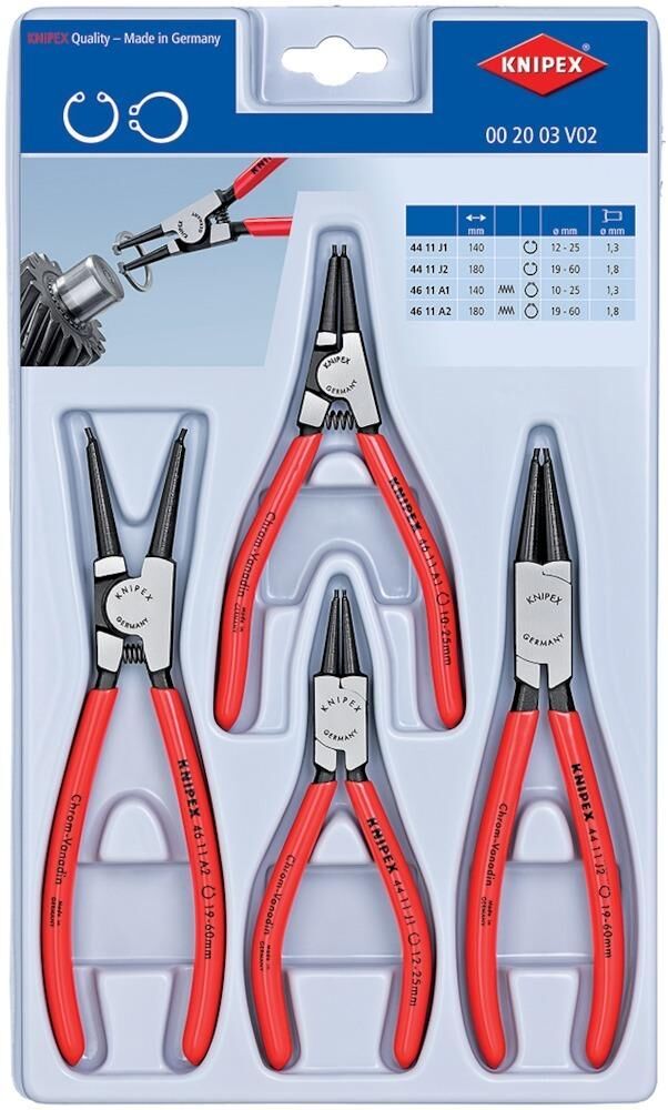 Knipex Sicherungsringzangenset 4tlg. Schaummodul Produktbild Knipex Sicherungsringzangenset 4tlg. Schaummodul