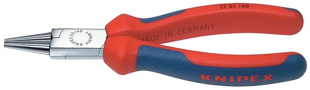 Knipex Rundzange verchromt 140mm Griffe mit PVC Produktbild Knipex Rundzange verchromt 140mm Griffe mit PVC