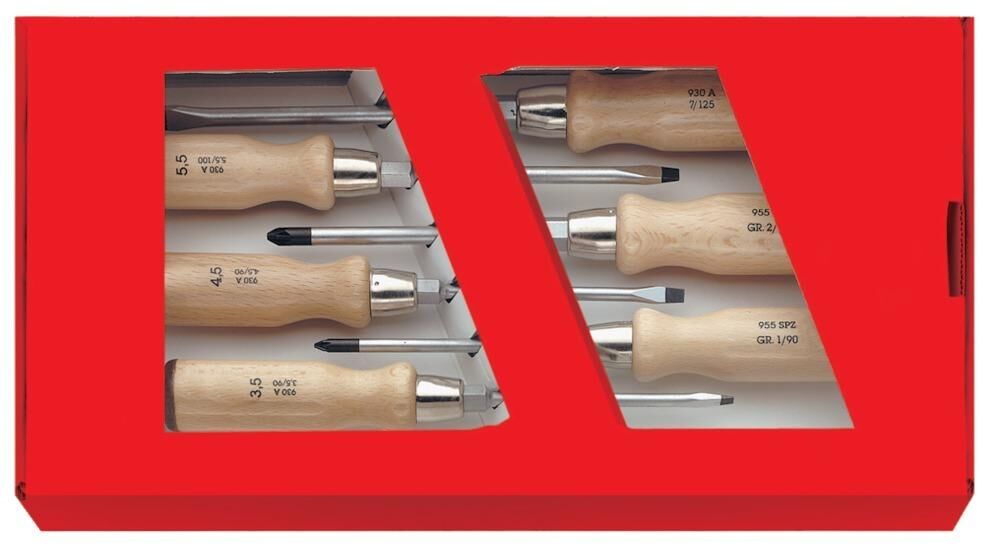 Fortis Schraubendreher Satz Holzheft 6tlg. Schlitz/PZ Fortis Schraubendreher Satz Holzheft 6tlg. Schlitz/PZ