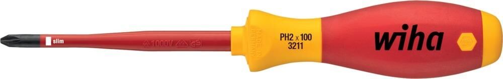 Wiha Schraubendreher slimFix VDE PH1x 80mm Produktbild Wiha Schraubendreher slimFix VDE PH1x 80mm