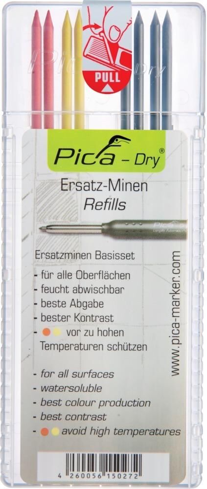 Pica Ersatzminenset graphit, gelb, rot Pica Ersatzminenset graphit, gelb, rot