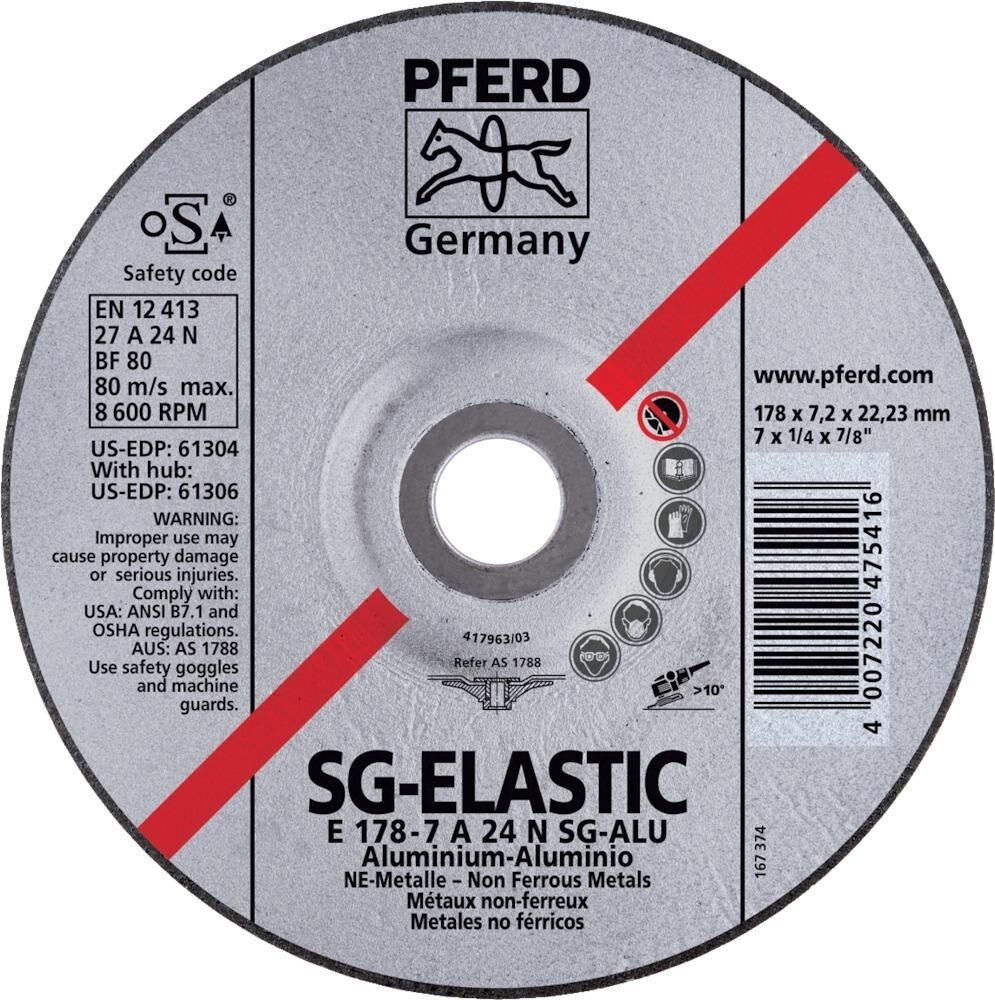 Pferd Schruppscheibe A24NSG Alu178x7,2mm gekr. Produktbild Pferd Schruppscheibe A24NSG Alu178x7,2mm gekr.