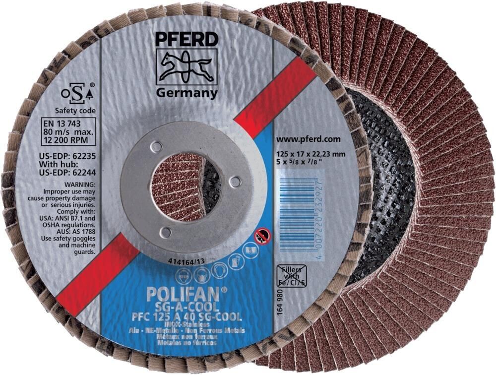 Pferd Fächerschleifscheibe gewölbt125mm A 60 SG -COOL Produktbild Pferd Fächerschleifscheibe gewölbt125mm A 60 SG -COOL