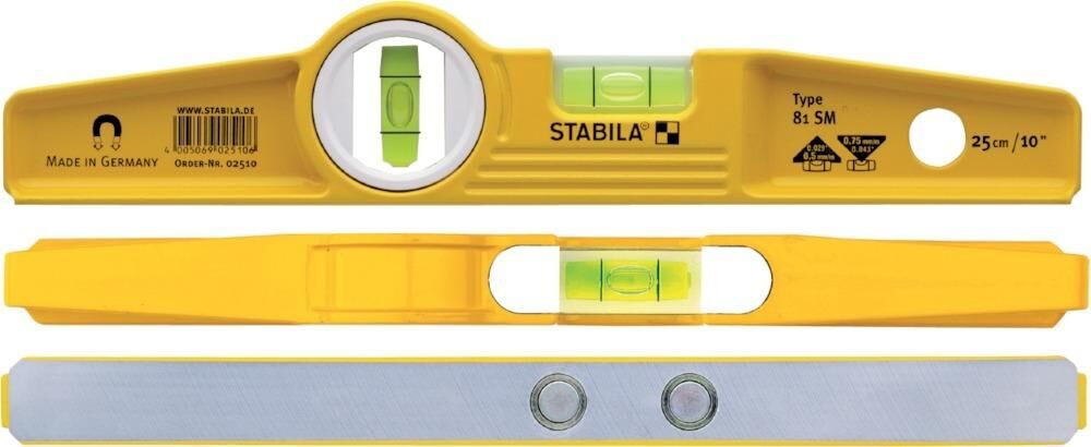 Stabila Wasserwaage Torpedo 25cm 81SM mit Tasche Produktbild Stabila Wasserwaage Torpedo 25cm 81SM mit Tasche