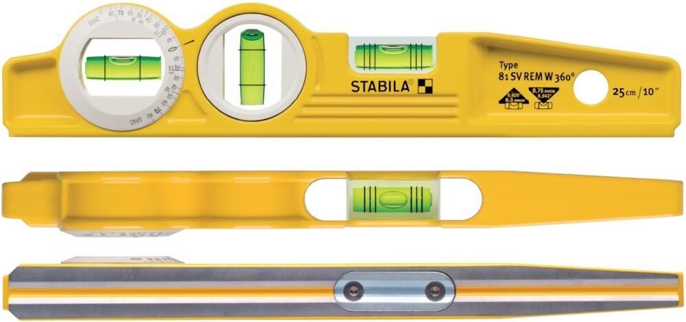 Stabila Wasserwaage Torpedo 25cm 81SV REM 360 Grad Produktbild Stabila Wasserwaage Torpedo 25cm 81SV REM 360 Grad