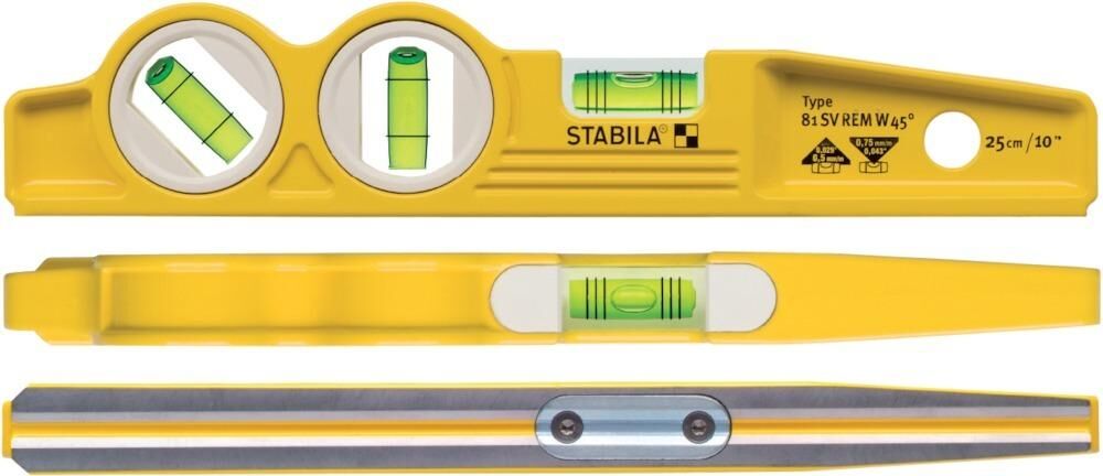 Stabila Wasserwaage Torpedo 25cm 81SV REM 45 Grad Produktbild Stabila Wasserwaage Torpedo 25cm 81SV REM 45 Grad