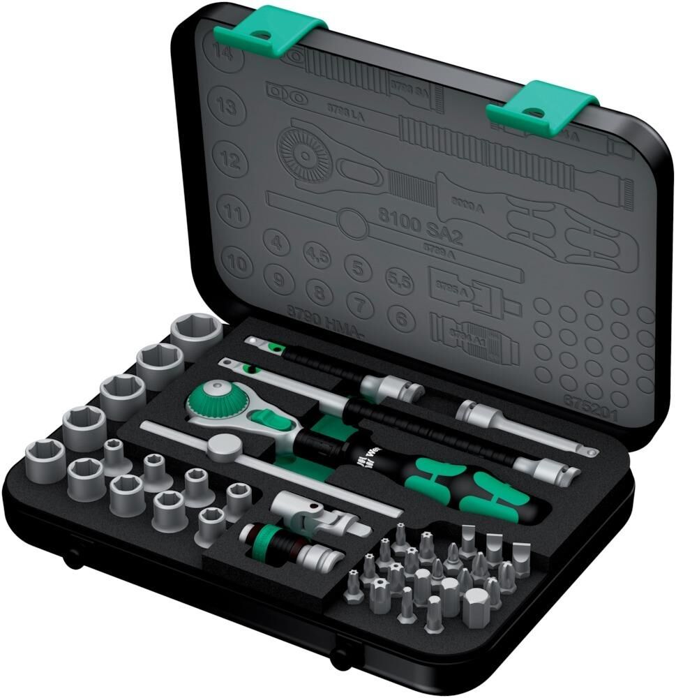 Wera Steckschlüsselgarnitur 1/4" 42tlg. ZYKLOP speed Produktbild Wera Steckschlüsselgarnitur 1/4" 42tlg. ZYKLOP speed