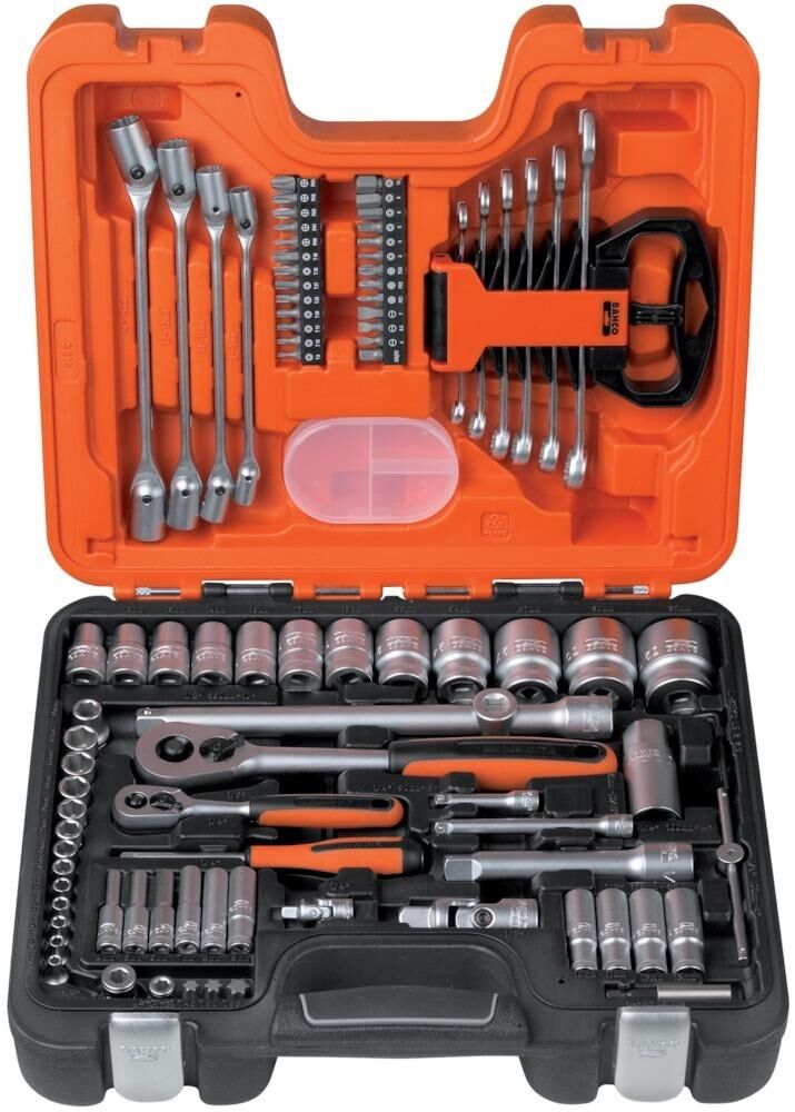 Bahco Steckschlüsselgarnitur 1/4"+1/2"91tlg. S910 Bahco Steckschlüsselgarnitur 1/4"+1/2"91tlg. S910