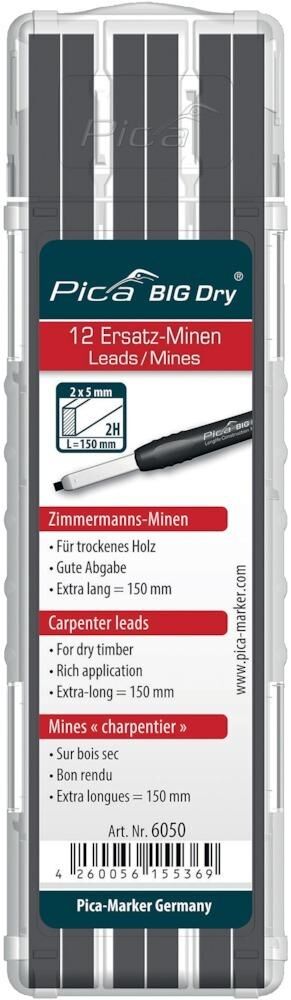 Pica Ersatzminenset ZimmermannMinen Graphit 2H Pica Ersatzminenset ZimmermannMinen Graphit 2H
