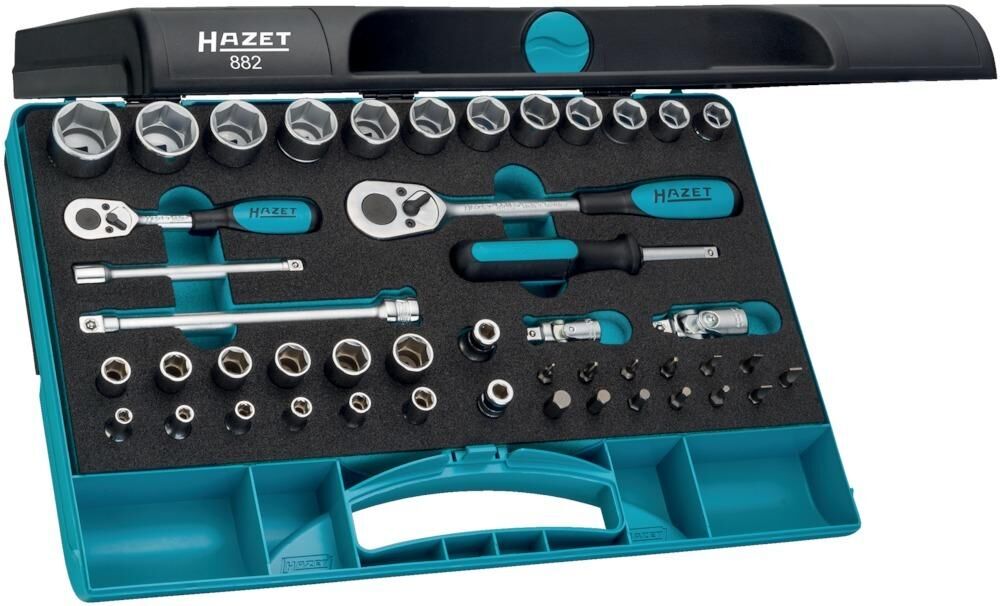 Hazet Steckschlüsselgarnitur 1/4"+3/8"46tlg. Nr. 882 Produktbild Hazet Steckschlüsselgarnitur 1/4"+3/8"46tlg. Nr. 882