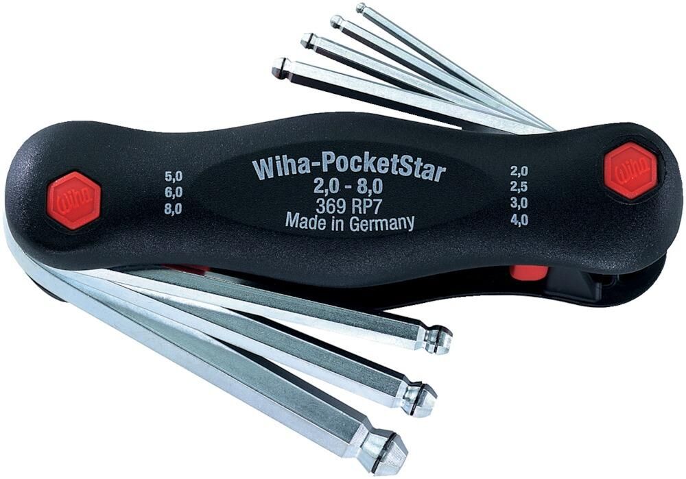 Wiha Sechskant Kugelkopf Klapphalter MagicRing 2,0- 8mm PocketStar Produktbild Wiha Sechskant Kugelkopf Klapphalter MagicRing 2,0- 8mm PocketStar