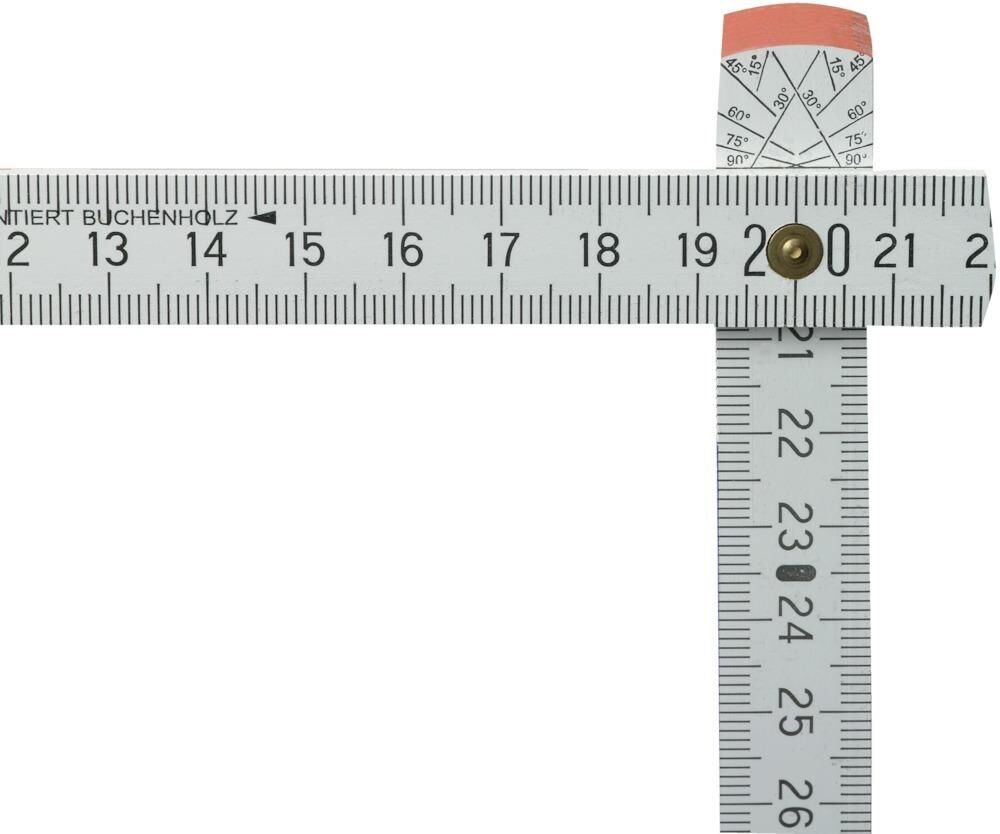 Fortis Gliedermassstab Holz 2m/16mm weiss Produktbild Fortis Gliedermassstab Holz 2m/16mm weiss