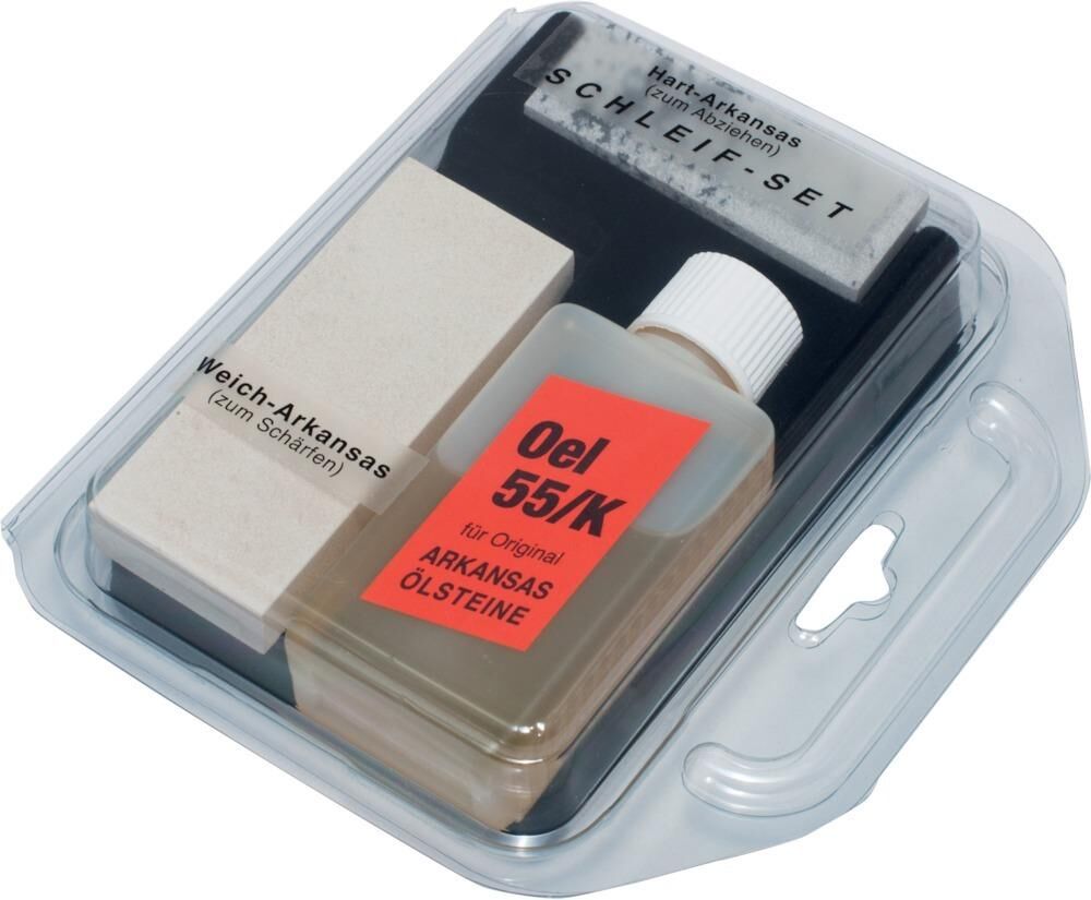 Müller Schleifset Hart-Arkansas 3tlg. Plastikbox Produktbild Müller Schleifset Hart-Arkansas 3tlg. Plastikbox