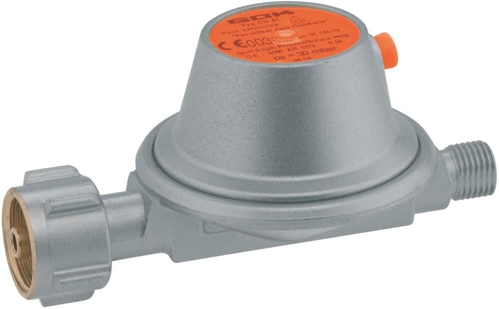 GOK Propan-Regler 1,5kg SV 01-113 Klf R1/4" lks. Produktbild GOK Propan-Regler 1,5kg SV 01-113 Klf R1/4" lks.