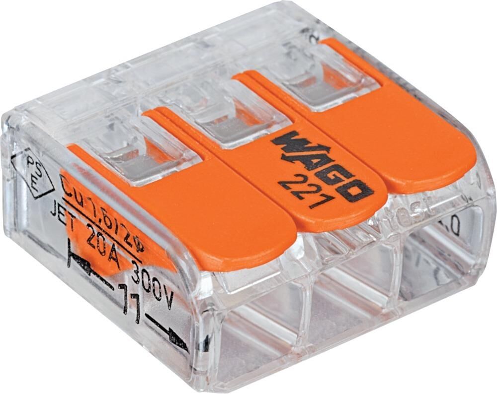 Wago COMPACT-Klemme 3x0,2-4qmm transparent Produktbild Wago COMPACT-Klemme 3x0,2-4qmm transparent
