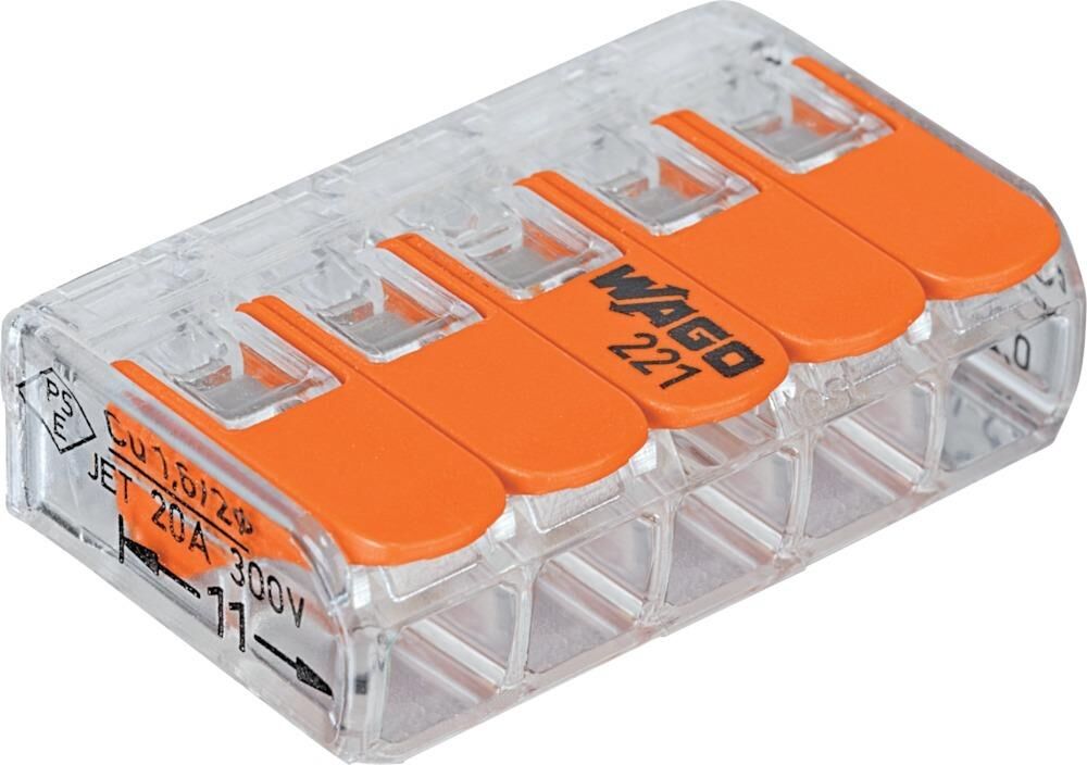 Wago COMPACT-Klemme 5 x 0,2-4qmm transparent Wago COMPACT-Klemme 5 x 0,2-4qmm transparent