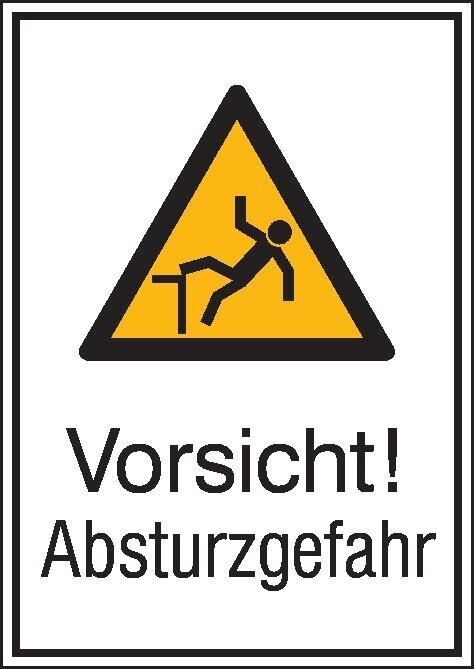 Warnschild Alu gepr Absturzgefahr 262x371 Produktbild Warnschild Alu gepr Absturzgefahr 262x371