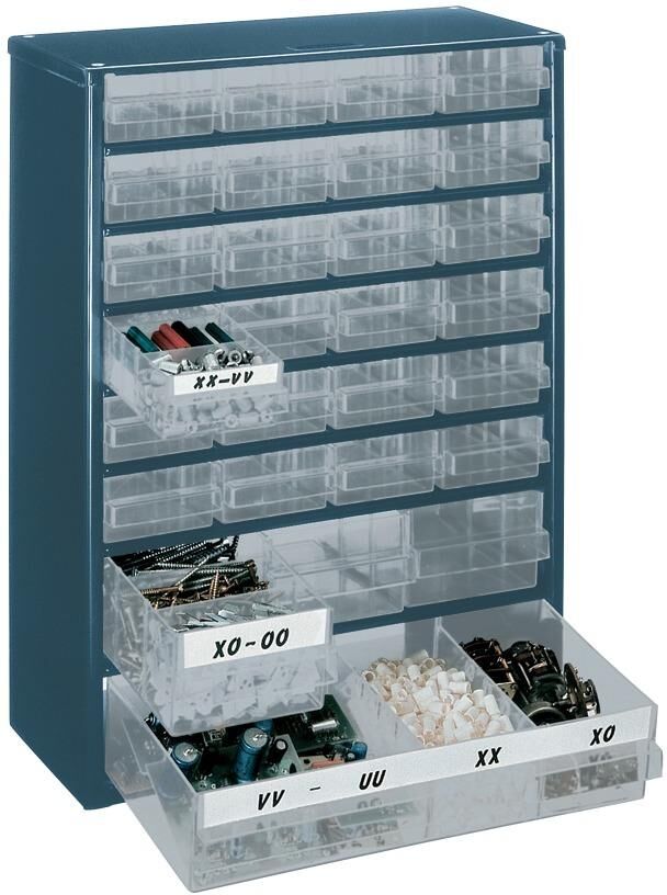 Raaco Schubl.-Magazin mit 28 Laden sortiert blau Produktbild Raaco Schubl.-Magazin mit 28 Laden sortiert blau