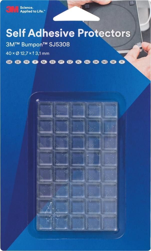 3M Elastikpuffer Bumpon transparent 12,7 x 3,1 mm Pack mit 40 Stück Produktbild 3M Elastikpuffer Bumpon transparent 12,7 x 3,1 mm Pack mit 40 Stück