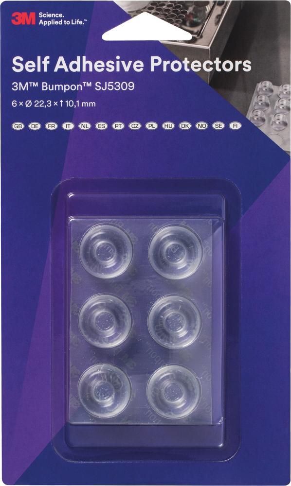 3M Elastikpuffer Bumpon transparent 22,3 x 10,1 mm Pack mit 6 Stück Produktbild 3M Elastikpuffer Bumpon transparent 22,3 x 10,1 mm Pack mit 6 Stück
