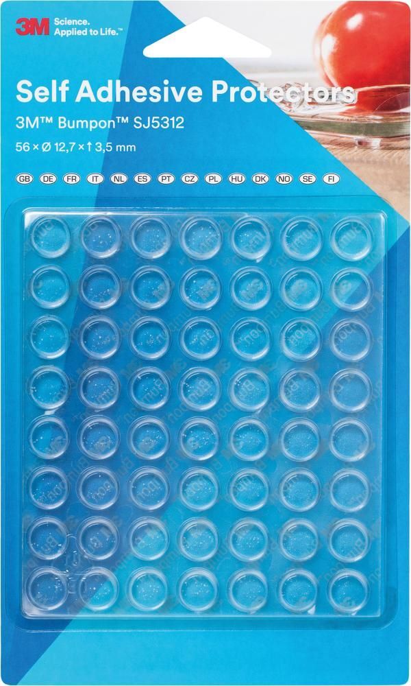3M Elastikpuffer Bumpon transparent 12,7 x 3,5 mm Pack mit 56 Stück Produktbild 3M Elastikpuffer Bumpon transparent 12,7 x 3,5 mm Pack mit 56 Stück