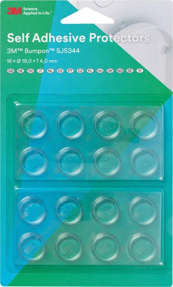 3M Elastikpuffer Bumpon transparent 19,1 x 4,1 mm Pack mit 16 Stück Produktbild 3M Elastikpuffer Bumpon transparent 19,1 x 4,1 mm Pack mit 16 Stück