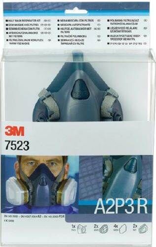 3M Maskenset 7523L inklusive Maske 7503 Filter A2P3 Produktbild 3M Maskenset 7523L inklusive Maske 7503 Filter A2P3 bild 2