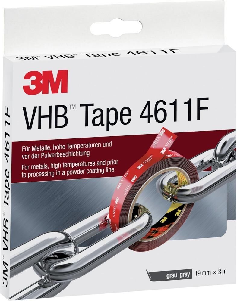 3M Klebeband 4611F grau 19 mm Rolle mit 3 Meter Produktbild 3M Klebeband 4611F grau 19 mm Rolle mit 3 Meter
