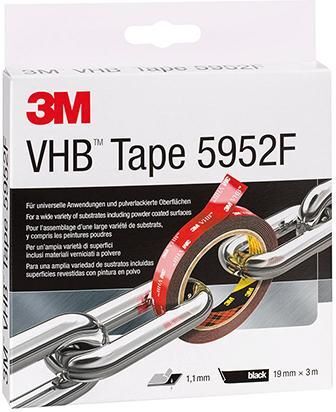3M Klebeband doppelseitig 5952F schwarz 12 mm Rolle mit 33 Meter Produktbild 3M Klebeband doppelseitig 5952F schwarz 12 mm Rolle mit 33 Meter