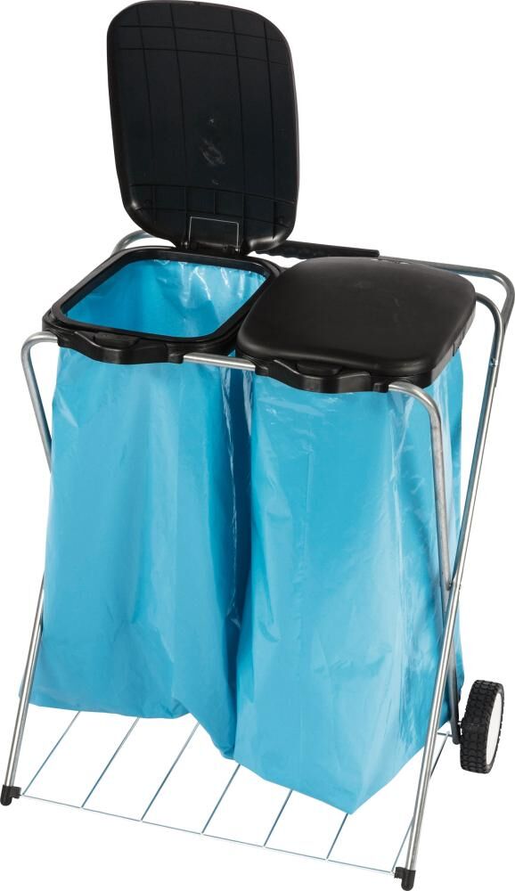 Nölle Abfallsammler Mülleimer 2x 120l fahrbar mit Deckel schwarz Produktbild Nölle Abfallsammler Mülleimer 2x 120l fahrbar mit Deckel schwarz