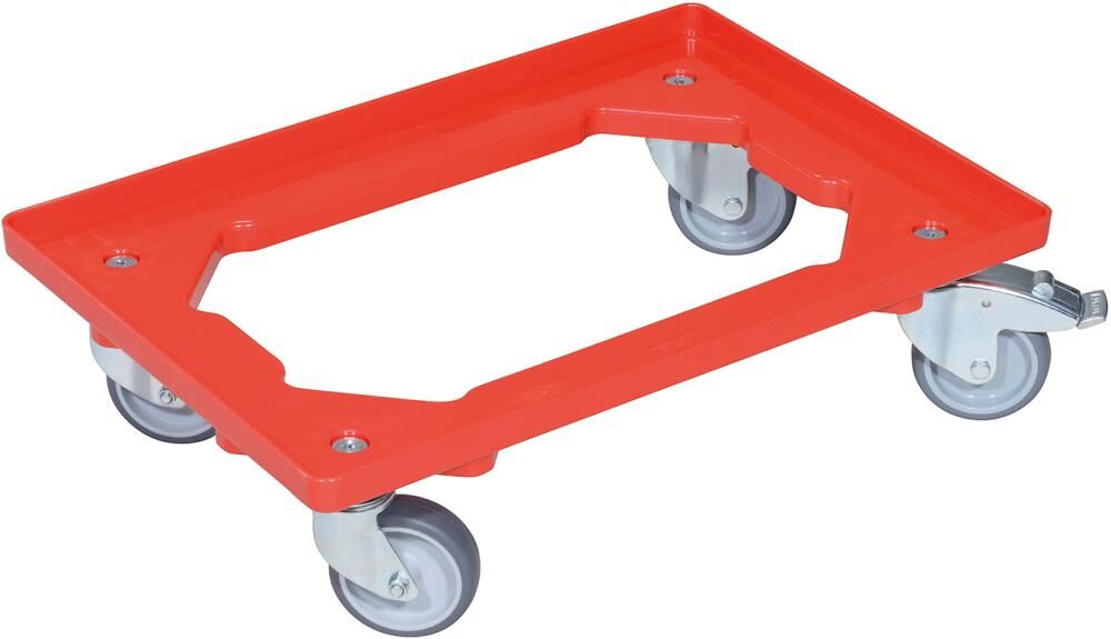 Allit Transportroller EuroRoll 600 x 400mm mit je 2 Lenk und Bremsrollen Produktbild Allit Transportroller EuroRoll 600 x 400mm mit je 2 Lenk und Bremsrollen
