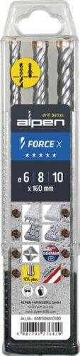 Alpen SDS Plus Bohrerset FORCE X 3 Teile Produktbild Alpen SDS Plus Bohrerset FORCE X 3 Teile