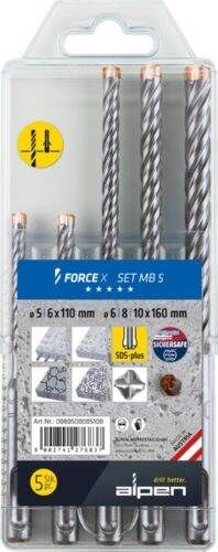 Alpen SDS Plus Bohrersatz FORCE X 5 Teile