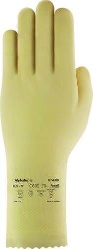 Ansell Chemikalienschutzhandschuh AlphaTec 87 600 Größe 7,5 bis 8 naturfarbig Produktbild Ansell Chemikalienschutzhandschuh AlphaTec 87 600 Größe 7,5 bis 8 naturfarbig