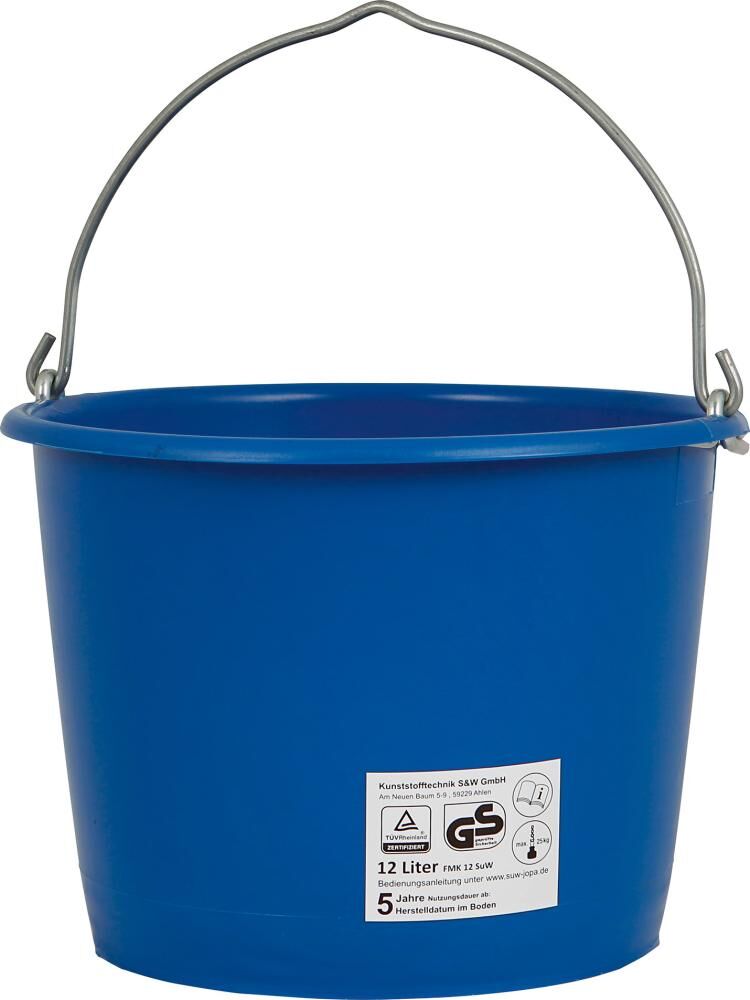 Jopa Baueimer 12 L blau mit Metalösenbügel 6mm Produktbild Jopa Baueimer 12 L blau mit Metalösenbügel 6mm