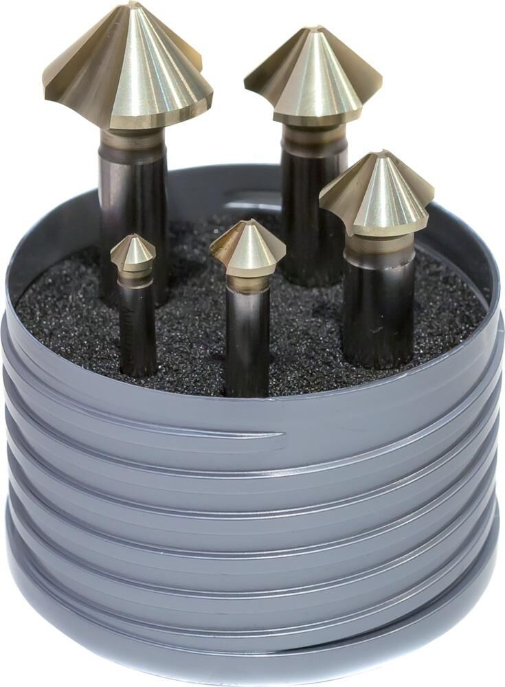 Beck Kegelsenker Set ungleicheTeilung HSS TiZrN 90Grad 6,30-25mm Produktbild Beck Kegelsenker Set ungleicheTeilung HSS TiZrN 90Grad 6,30-25mm