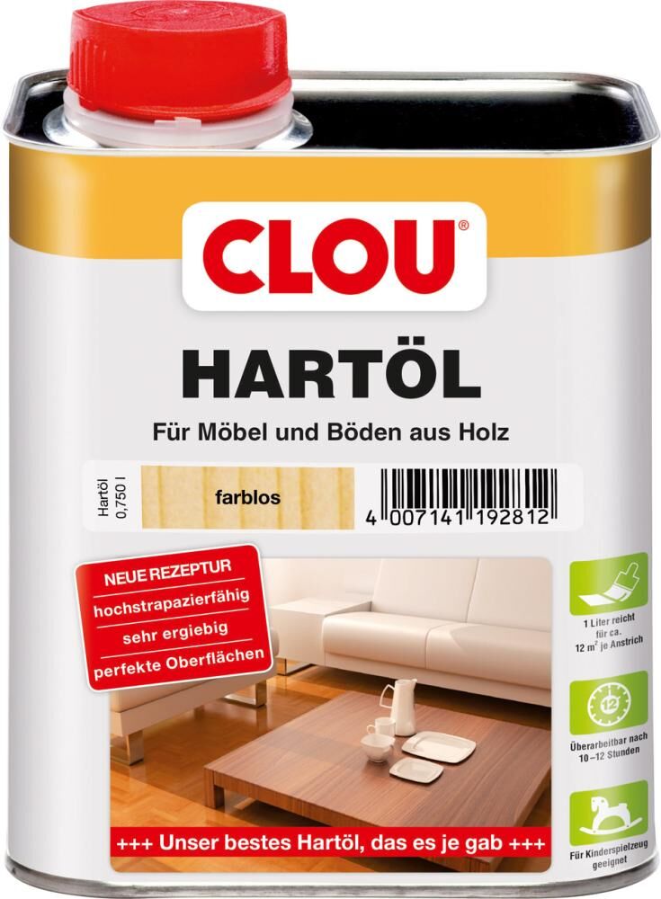Clou Hartöl weiß transparent Dose mit 750 ml