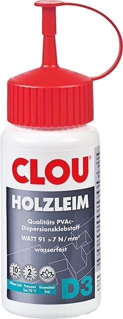 Clou Holzleim D3 Wärmebeständig Flasche mit 300 Gramm Produktbild Clou Holzleim D3 Wärmebeständig Flasche mit 300 Gramm